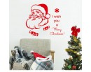 Christmas Wall Decal Quote I Wish You a Merry Christmas Decal Holiday Santa Claus Vinyl Wall Stickers Home Decor Living Rooom Design 